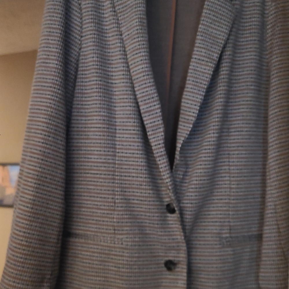 Nine West Gray Blazer Classic Textured Suit Jacket